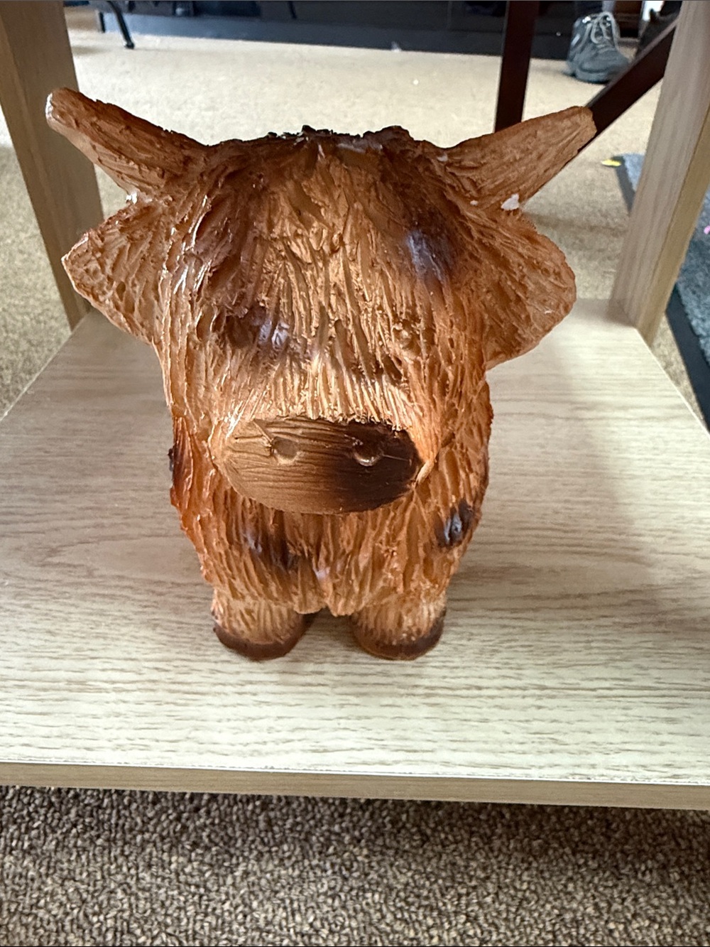 Rustic Brown Highland Cow Figurine Decorative Accent